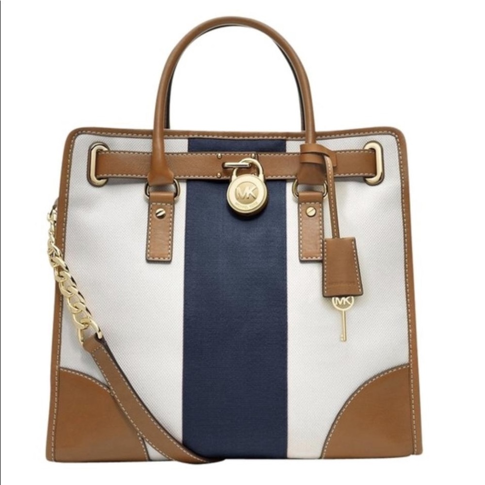 Michael Kors Large Hamilton Mono stripe Canvas bag